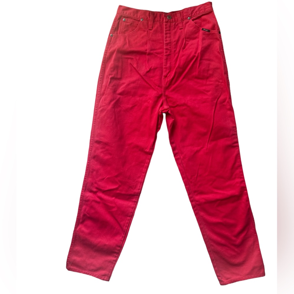 Vintage Wrangler High Rise Mom Jeans Coral Pink Size 6 Size 8 Barbie Taper Leg